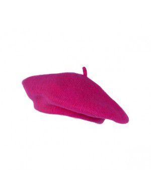 Unisex plain basque beret acrylic cap pink